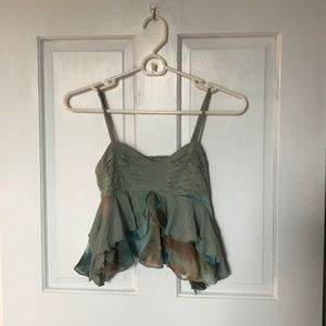 Free People XS crop tank light green
